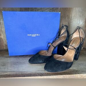 Aquazurra Suede Karlie 105 Heels with Box